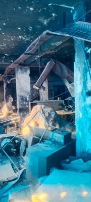 Fire Damaged machineries made of heavier MS and other items